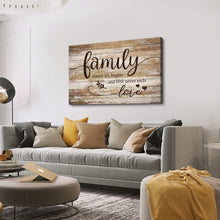 Load image into Gallery viewer, Large 32x48 Family Canvas Art - Motivational Wall Decor with Wood Grain