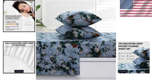 Cozy Full Size Flannel Sheet Set with Extra Deep Pockets for Ultimate Comfort