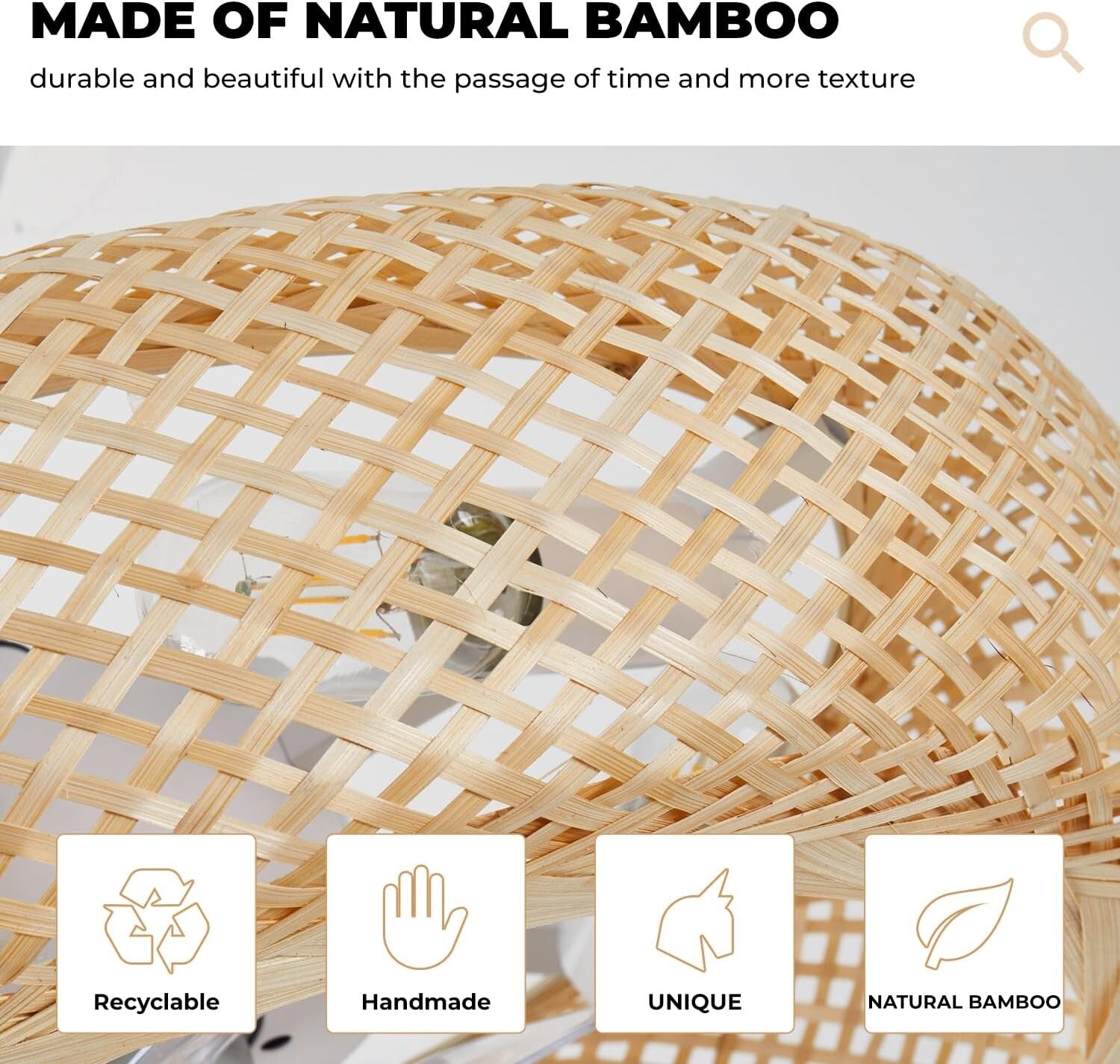 Stylish 20" Boho Rattan Caged Ceiling Fan with Remote Control - Flush Mount