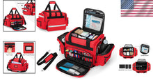 Load image into Gallery viewer, Lightweight Red Trauma Bag with Multiple Pockets - Perfect for EMT &amp; Outdoor Use