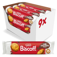 Load image into Gallery viewer, Indulge in Lotus Sandwich Cookies - Milk Chocolate Cream, 15 Cookies x 9 Packs