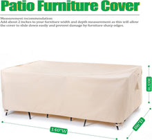 Load image into Gallery viewer, Extra Large Waterproof Patio Furniture Covers 140"x86" - Heavy Duty Protection