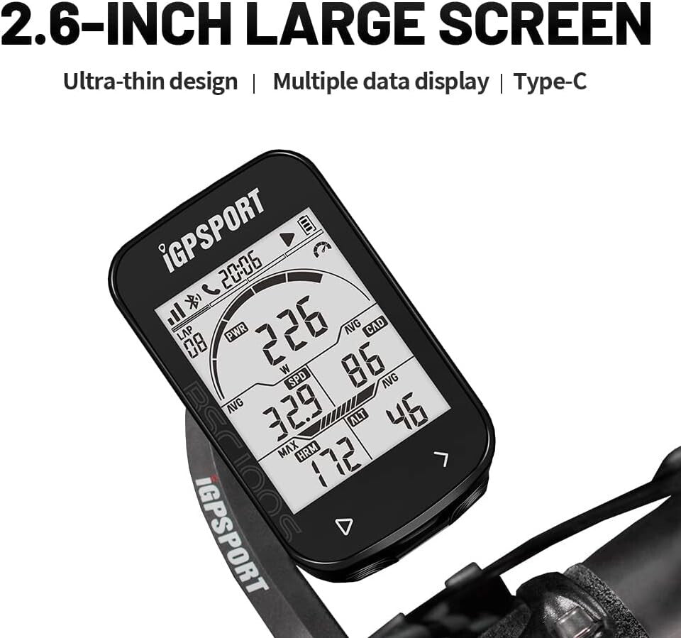 2.6 Inch Wireless GPS Cycling Computer with Auto Functions & Long Battery Life