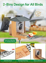 Load image into Gallery viewer, Dual-Bin Bird Feeder with Camera - Solar Powered, Weather Resistant, DIY Options