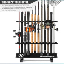 Load image into Gallery viewer, Multi-Use Fishing Rod Rack - Adjustable 24-48 Slot Features for All Rod Types