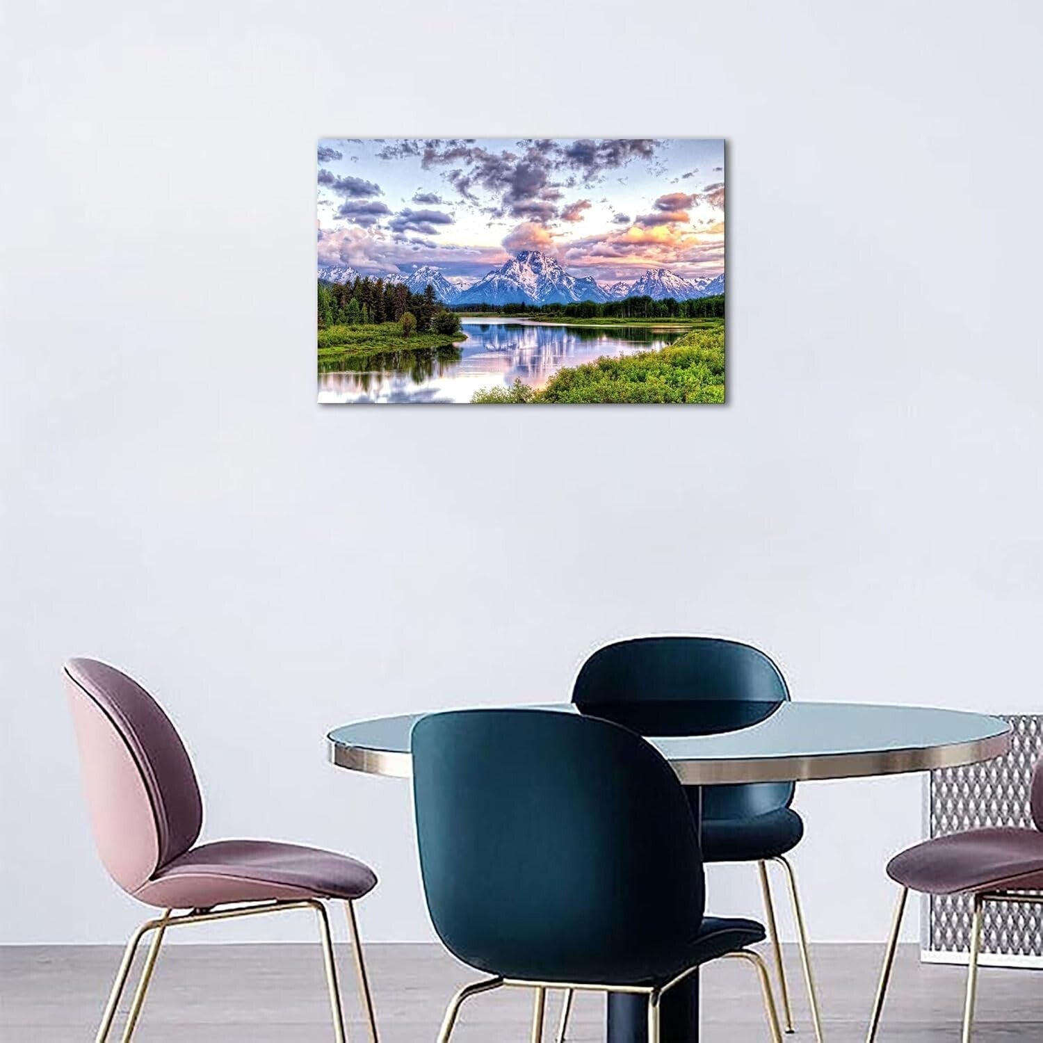 Breathtaking Oxbow Bend National Park Art - 16x24 Framed Canvas for Your Home