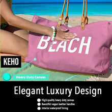 Load image into Gallery viewer, Stylish Waterproof Beach Bag with Pockets - Eco-Friendly Vegan Leather