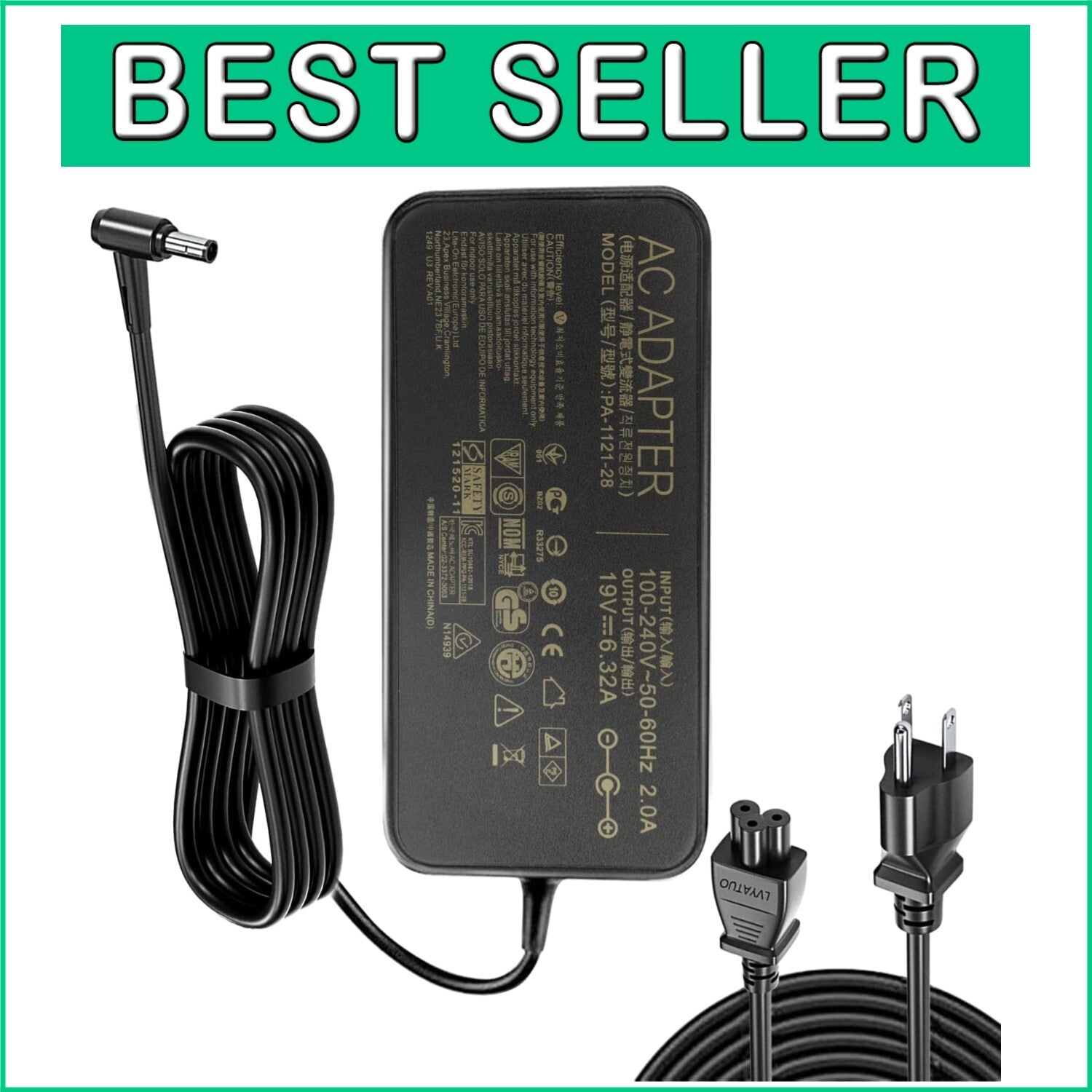 Durable 120W Asus Laptop Charger 19V 6.32A - Fast Charge and Protection Features