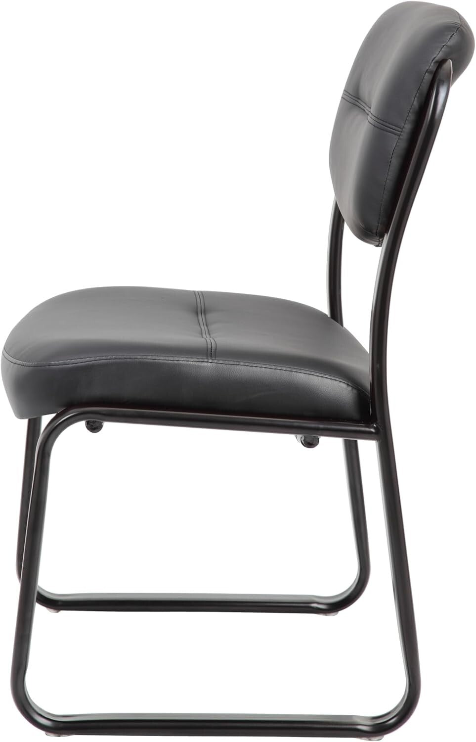 Upholstered Black Side Chair with Contoured Cushions – Ideal for Professionals