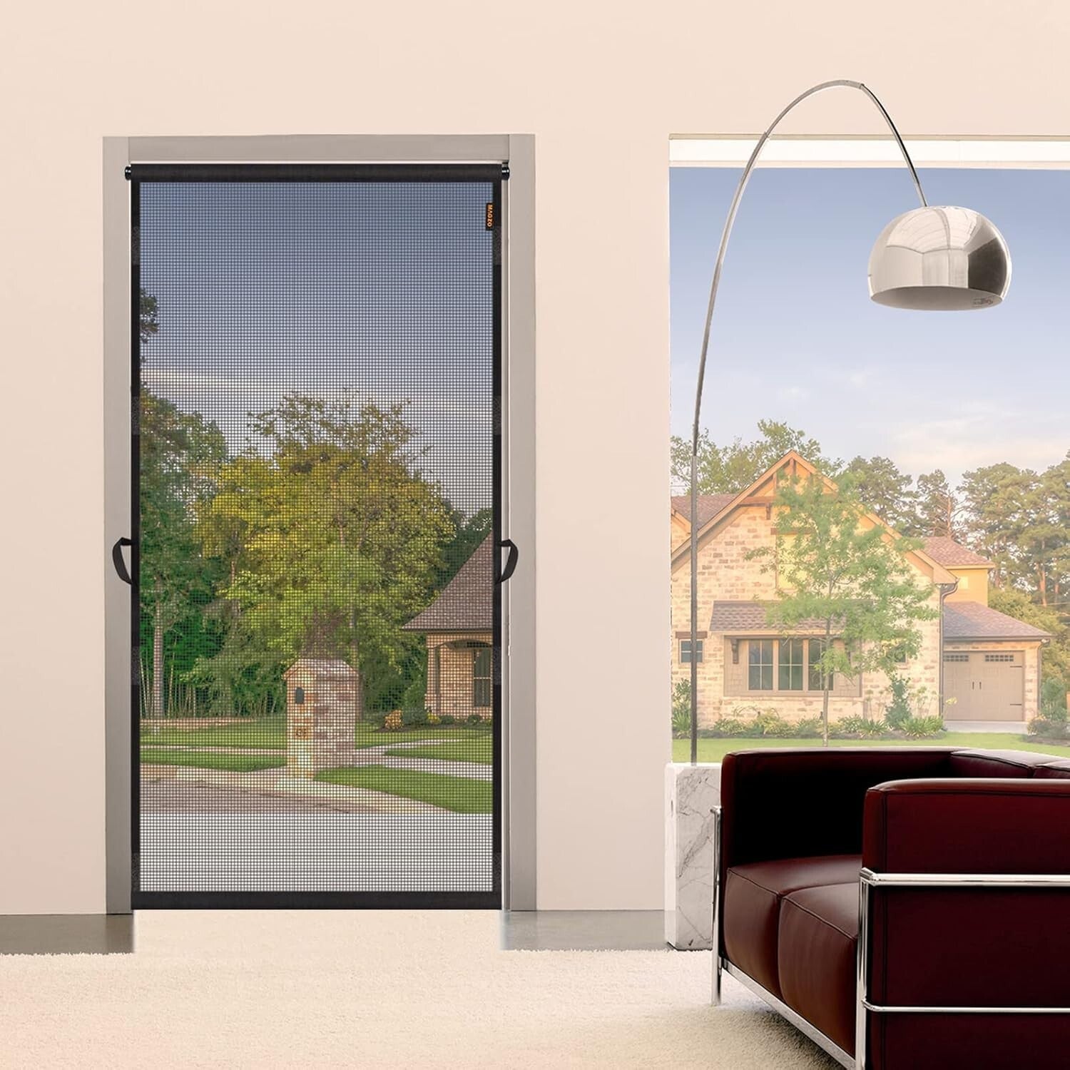 Lightweight Retractable Screen Door 38" x 82" - Easy Install & Adjustable Width