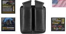 Load image into Gallery viewer, Durable Bullhide Leather Double Mag Pouch – Fits Most Double &amp; Single Stack Mags