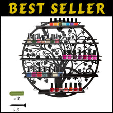 Load image into Gallery viewer, Elegant Wall-Mounted Nail Polish Organizer - 5-Shelf Acrylic Rack in Black