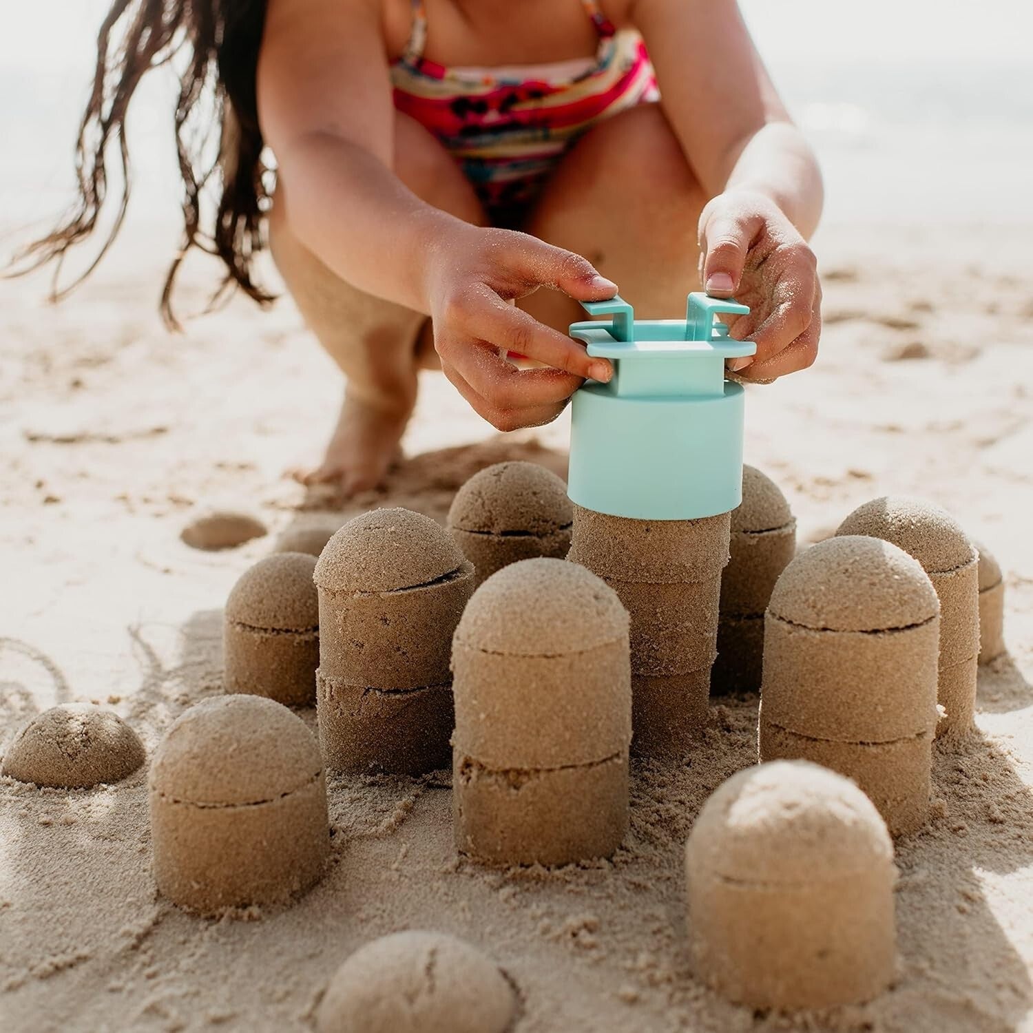 Durable Sand Castle Building Kit - 9 Travel-Friendly Molds & Toys for Kids