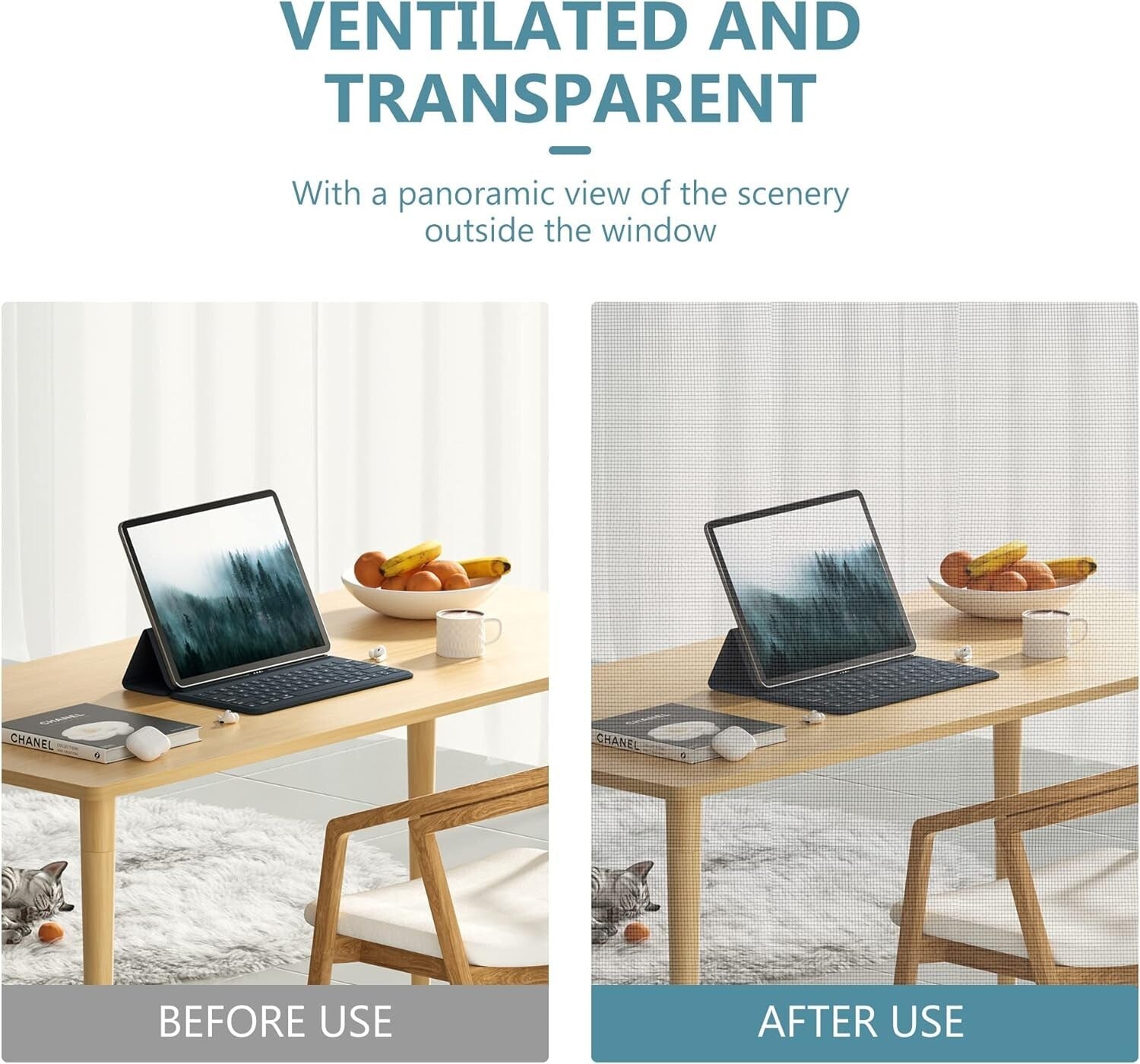 Versatile Charcoal Fiberglass Pet Screen Replacement 36" x 25" - DIY Friendly