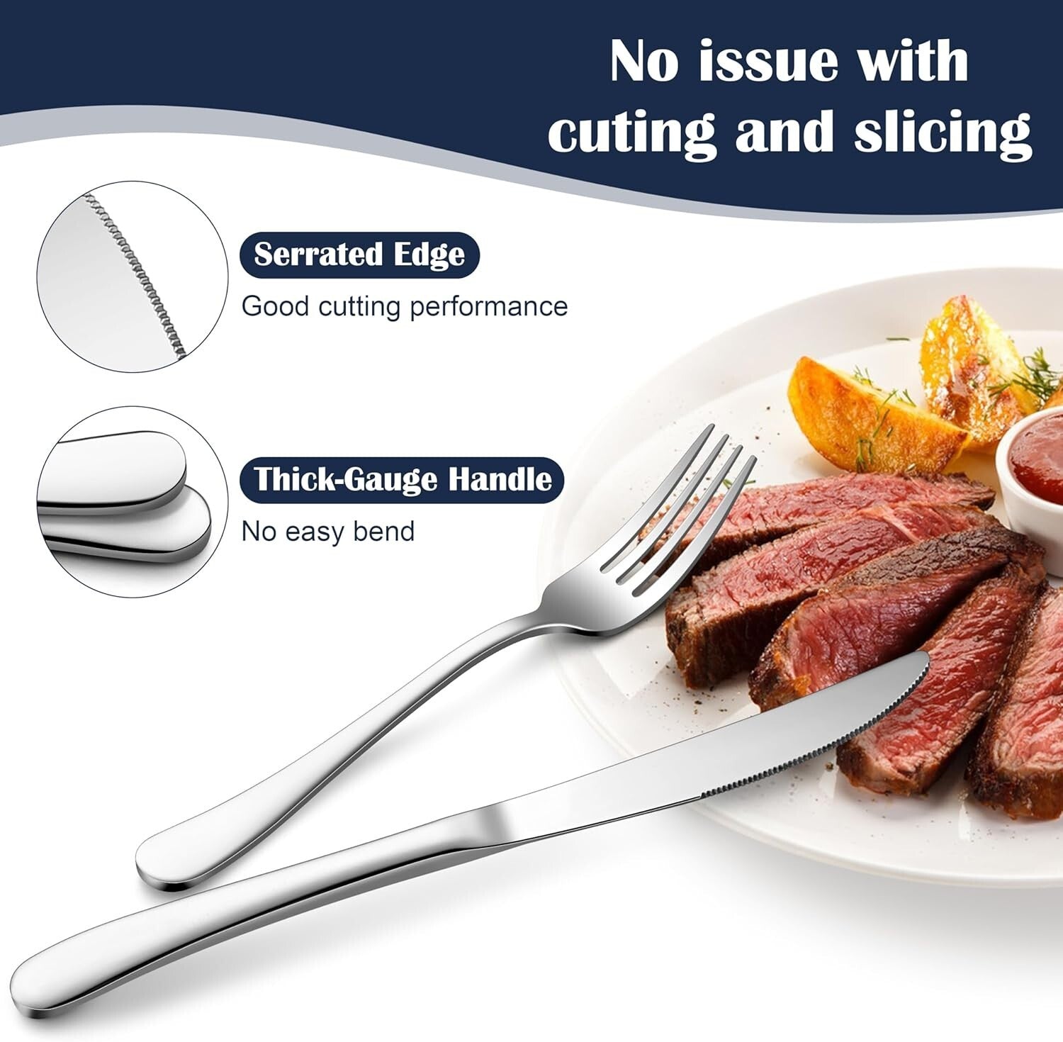 Elegant 60-Piece Cutlery Set - Heavyweight Stainless Steel for Dining Excellence