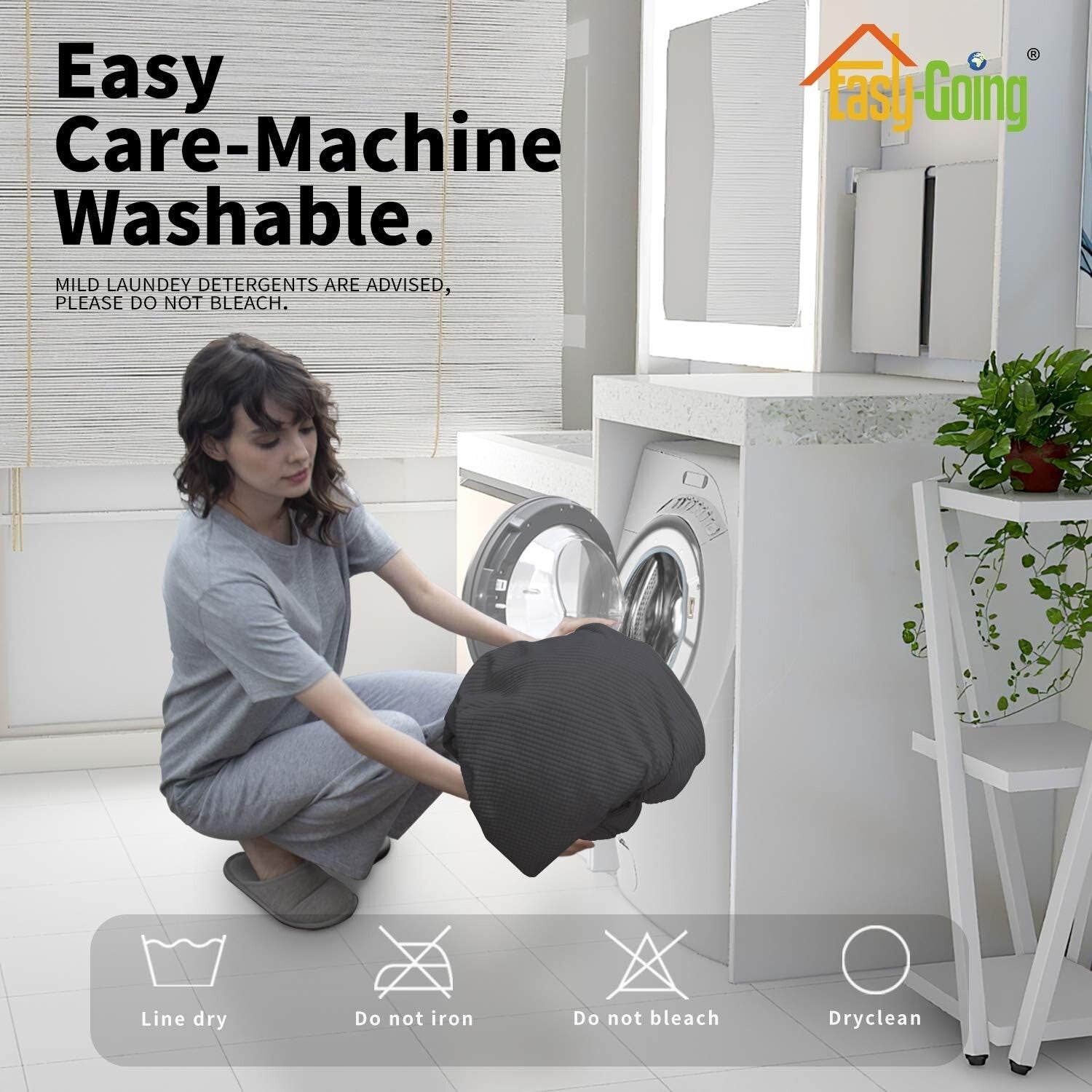 Dark Gray 6-Piece Recliner Loveseat Slipcover - Soft Stretch Sofa Protector