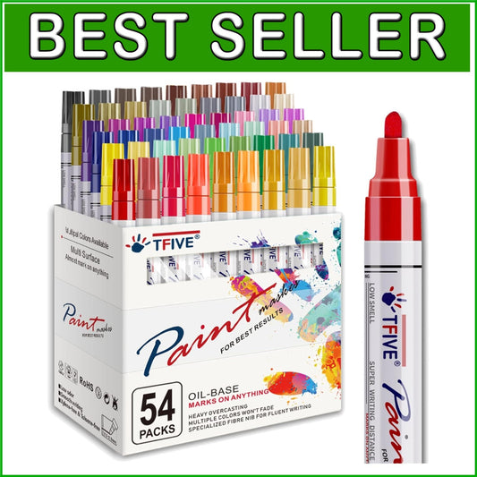 Versatile 54 Color Paint Marker Set - Ideal for Rock, Glass and Fabric Projects