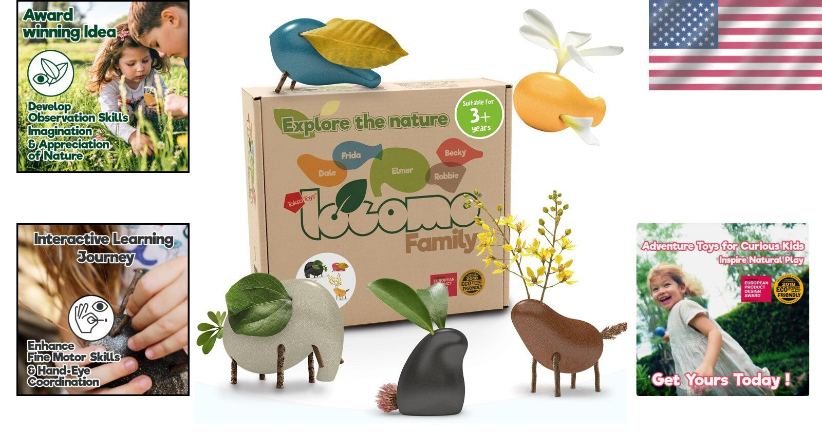 Nature-Inspired Montessori Wooden Animal Set - Perfect for Imaginative Learning