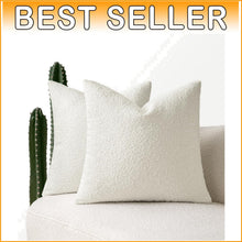 Load image into Gallery viewer, Timeless Solid Boucle Pillow Covers 24x24 Inches for Stylish Living Rooms