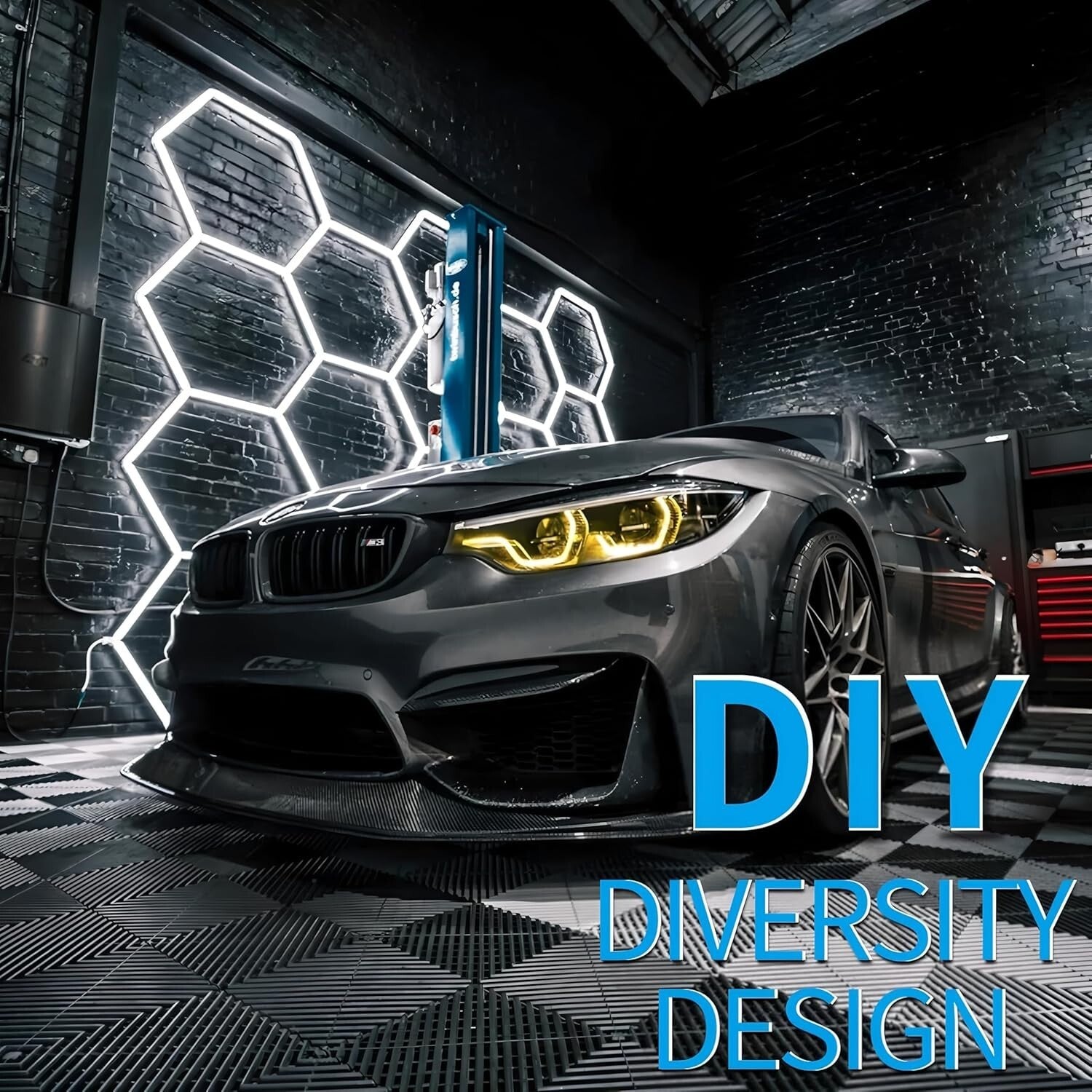 Elegant Aluminum Hexagon Garage Light - 720W, 86400 Lumens for Commercial Use