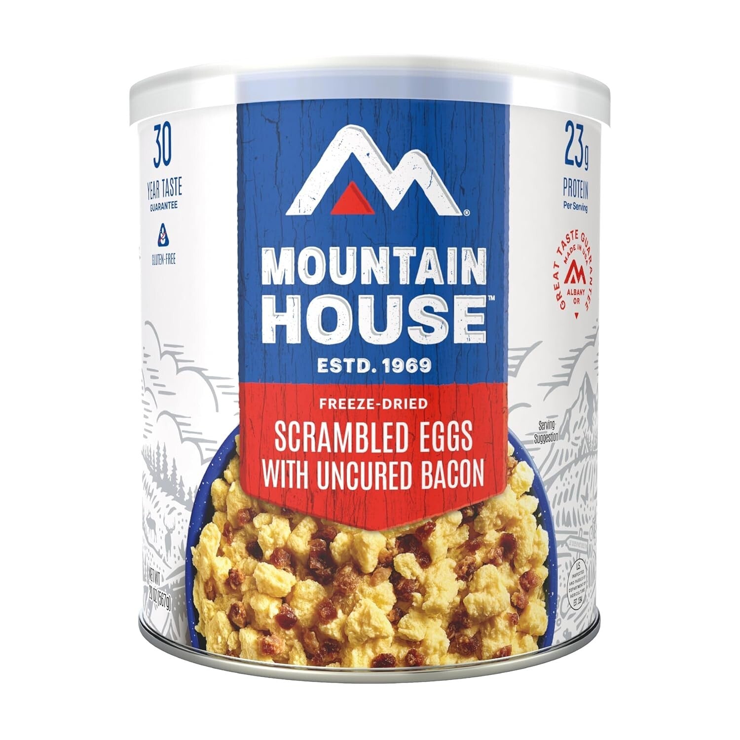 Emergency Freeze-Dried Breakfast Can: Scrambled Eggs & Smoked Bacon, 9 Servings