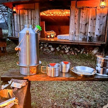 Load image into Gallery viewer, Ultimate 54 oz Camp Kettle – Lightweight Stainless Steel with Whistle for Safety