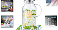 Load image into Gallery viewer, Versatile 1 Gallon Glass Water Jug with Stainless Steel Lid - Ideal for Parties