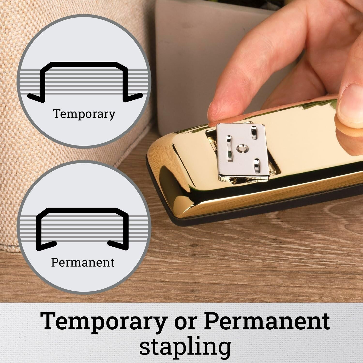 Elegant Gold Metallic Stapler - Heavy-Duty, 30 Sheet, Perfect for Office Use