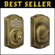 Load image into Gallery viewer, Antique Brass Keyless Entry Lock with Illuminated Keypad for Enhanced Security