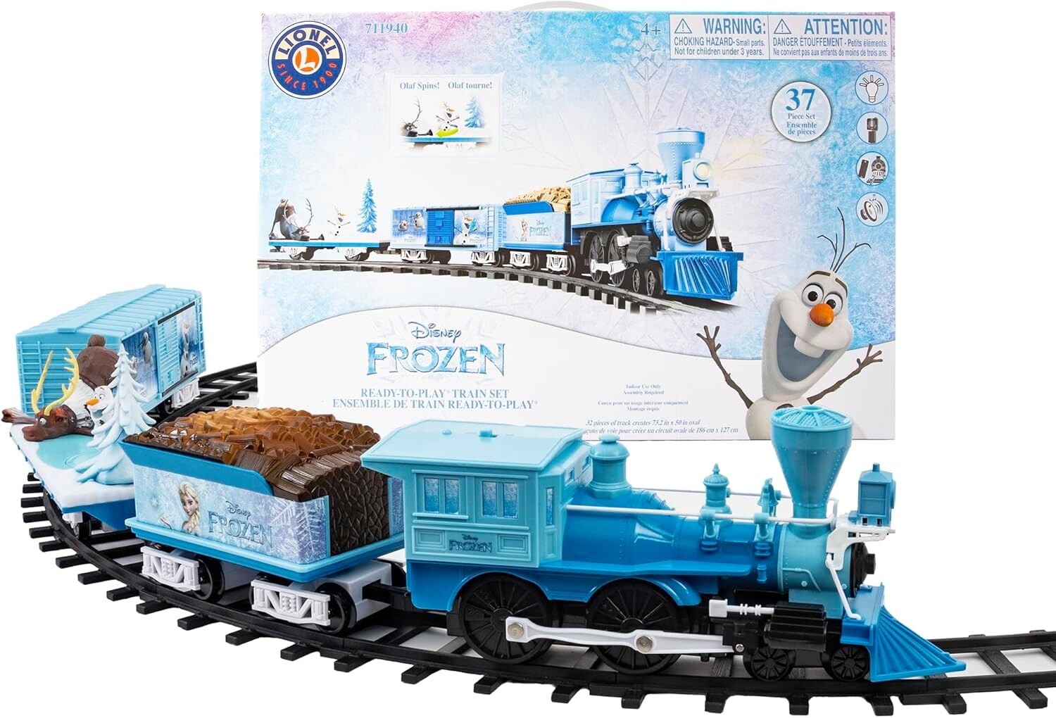 Disney Frozen Battery-Powered Model Train Set with Remote Control - 50x73 Track