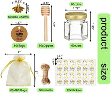 Load image into Gallery viewer, Personalized Mini Honey Jars with Dipper - 1.5oz for Weddings &amp; Baby Showers
