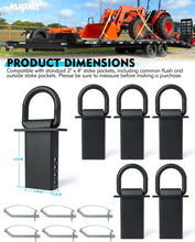 Load image into Gallery viewer, Adjustable 5/8" Heavy-Duty Stake Pocket D Rings for Flatbed Trailer Tie-Downs