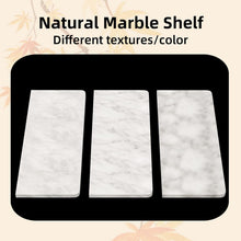 Load image into Gallery viewer, Modern Brushed Gold Toilet Paper Holder with Marble Shelf for Stylish Washrooms