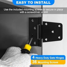 Load image into Gallery viewer, Smooth Operating 3.5 Inch Gate Hinges with Offset Holes - 8 Pack Black Finish
