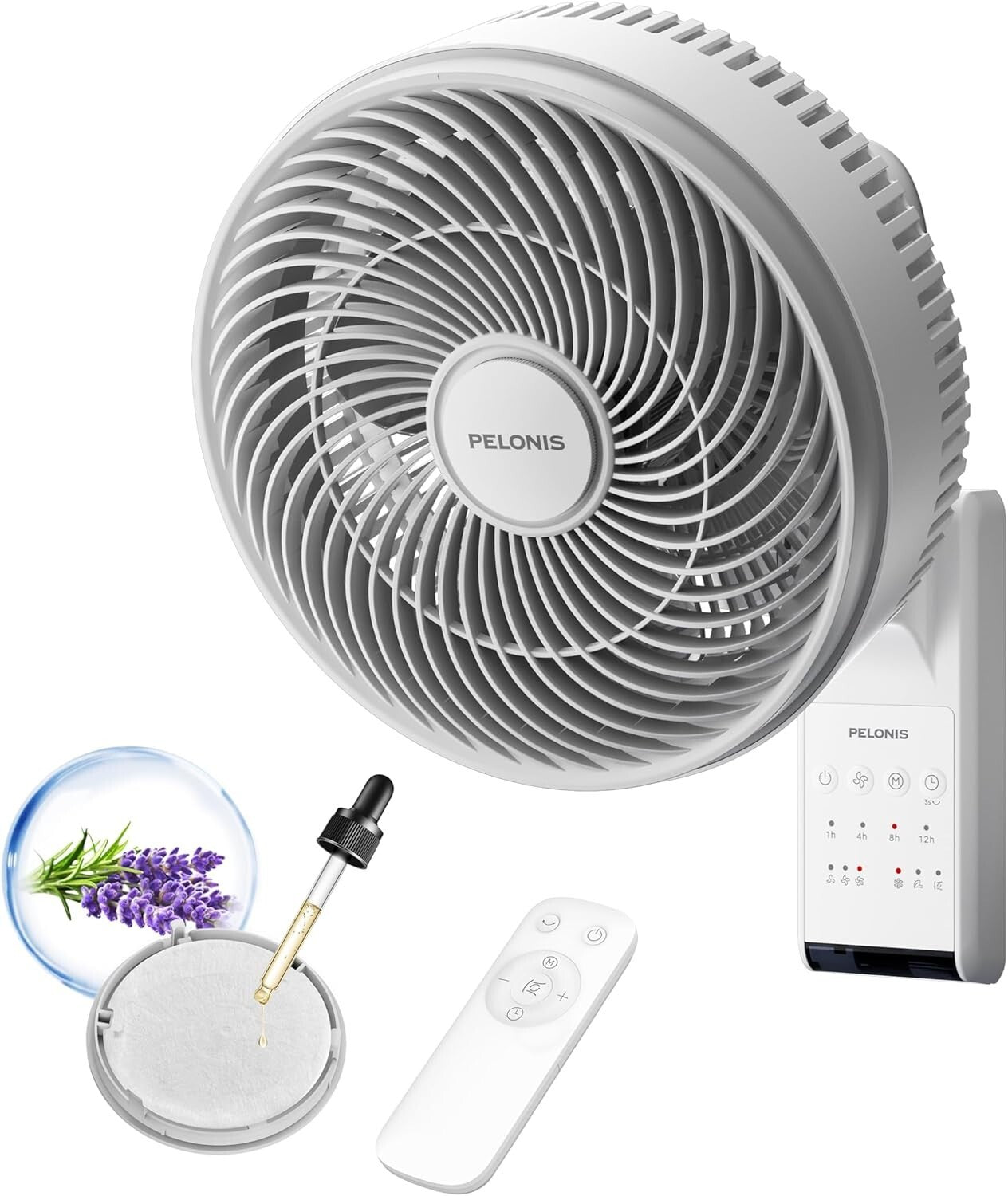 9" Wall Mount Fan with 90° Tilt: Oscillating & Remote-Controlled for All Rooms