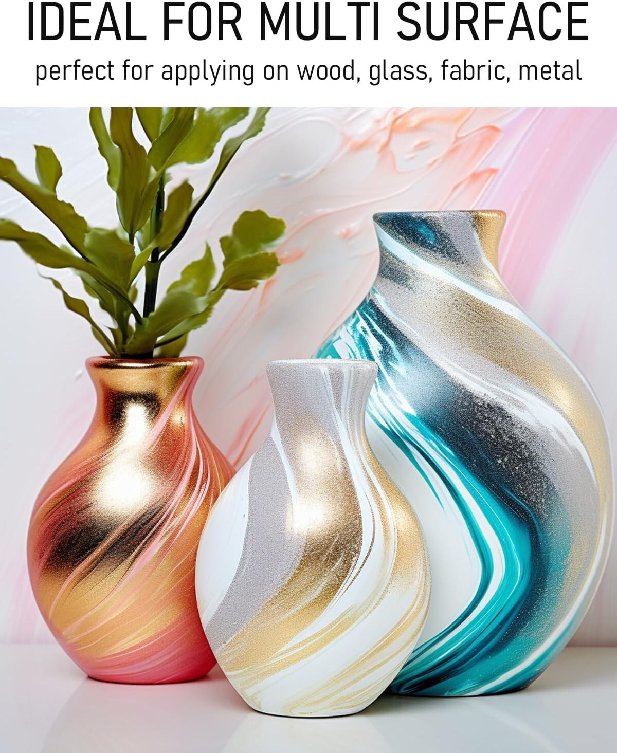 20 Color Metallic Acrylic Paint Set (8.45 Oz Each) - Non-Toxic, Quick-Dry Art...