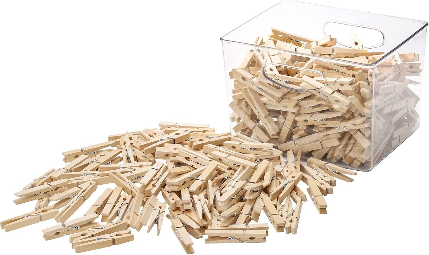 500pcs Heavy Duty Wooden Clothespins for Laundry & Craft Projects - 3 Inches