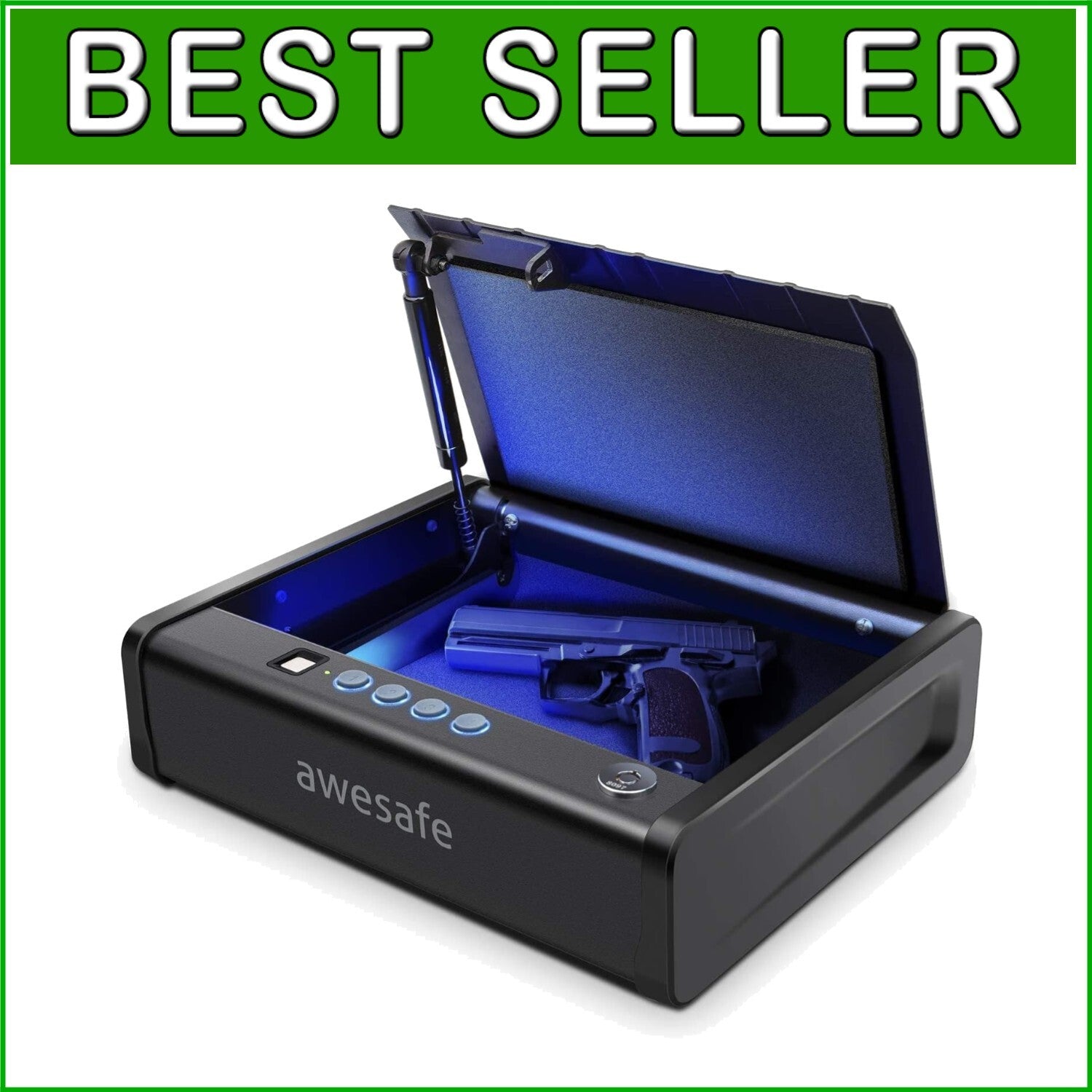 Biometric Fingerprint Gun Safe with Quick Access and Keypad - Secure Storage