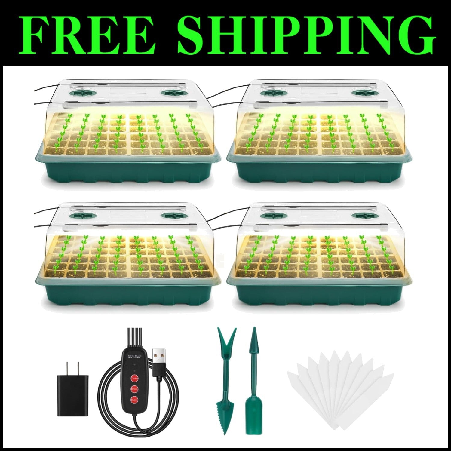 Seedling Starter Kit with Automatic Timer & Humidity Control for Indoor Gardens