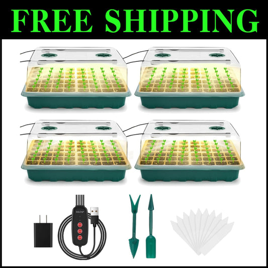 Seedling Starter Kit with Automatic Timer & Humidity Control for Indoor Gardens
