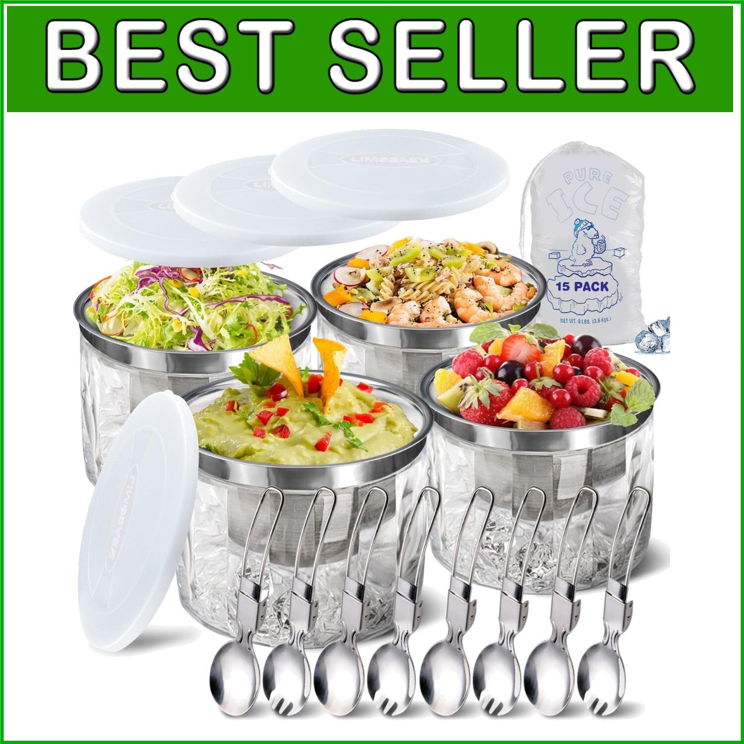 Elegant Chilled Dip Bowl Set with Ice Holder - Perfect for Outdoor Entertaining!