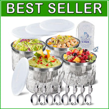 Load image into Gallery viewer, Elegant Chilled Dip Bowl Set with Ice Holder - Perfect for Outdoor Entertaining!