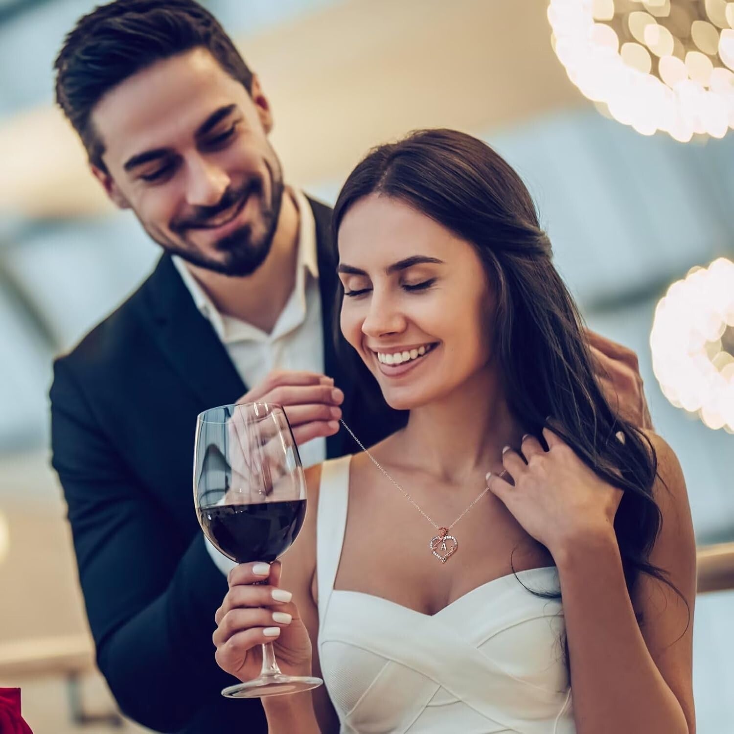 Elegant 925 Sterling Silver Rose Heart Necklace for Women - Gift for Mom & Wife