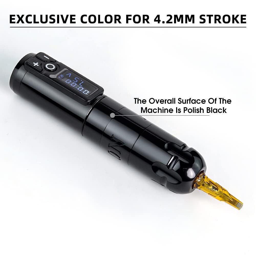 Ergonomic Tattoo Pen Machine - Water-Resistant with RCA Adapter & Charging Cable