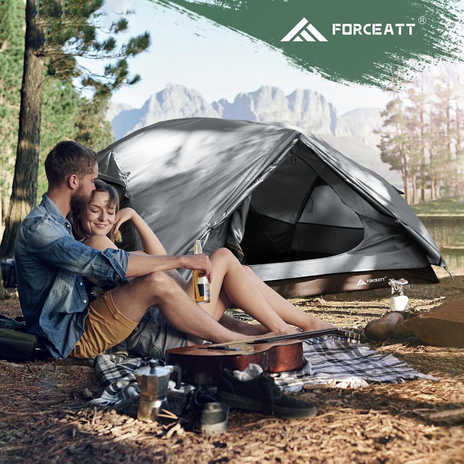 Durable 2-Person Camping Tent with 2 Doors – Easy Setup, All-Weather Protection