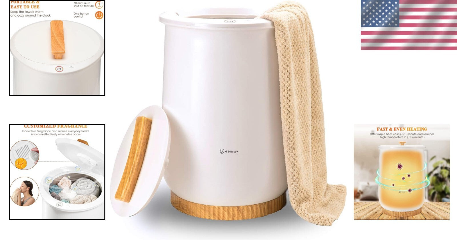 Premium Towel Warmer with Automatic Shut Off - Ideal for Bathrobes and Blankets