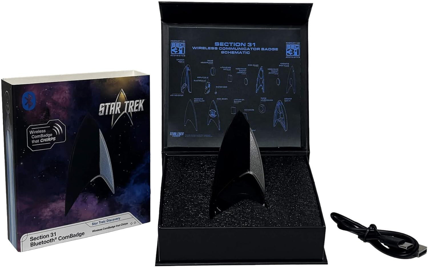 Bluetooth Star Trek Section 31 ComBadge with Chirp Sound - Perfect Gift for Fans