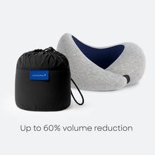 Load image into Gallery viewer, Compact Deep Blue Travel Neck Pillow with Asymmetrical Design - Washable Cover