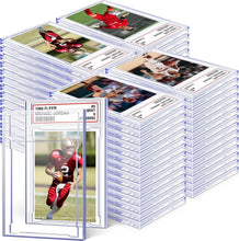 Load image into Gallery viewer, Secure 100-Piece Trading Card Holder - Durable Acrylic with Custom Label Space