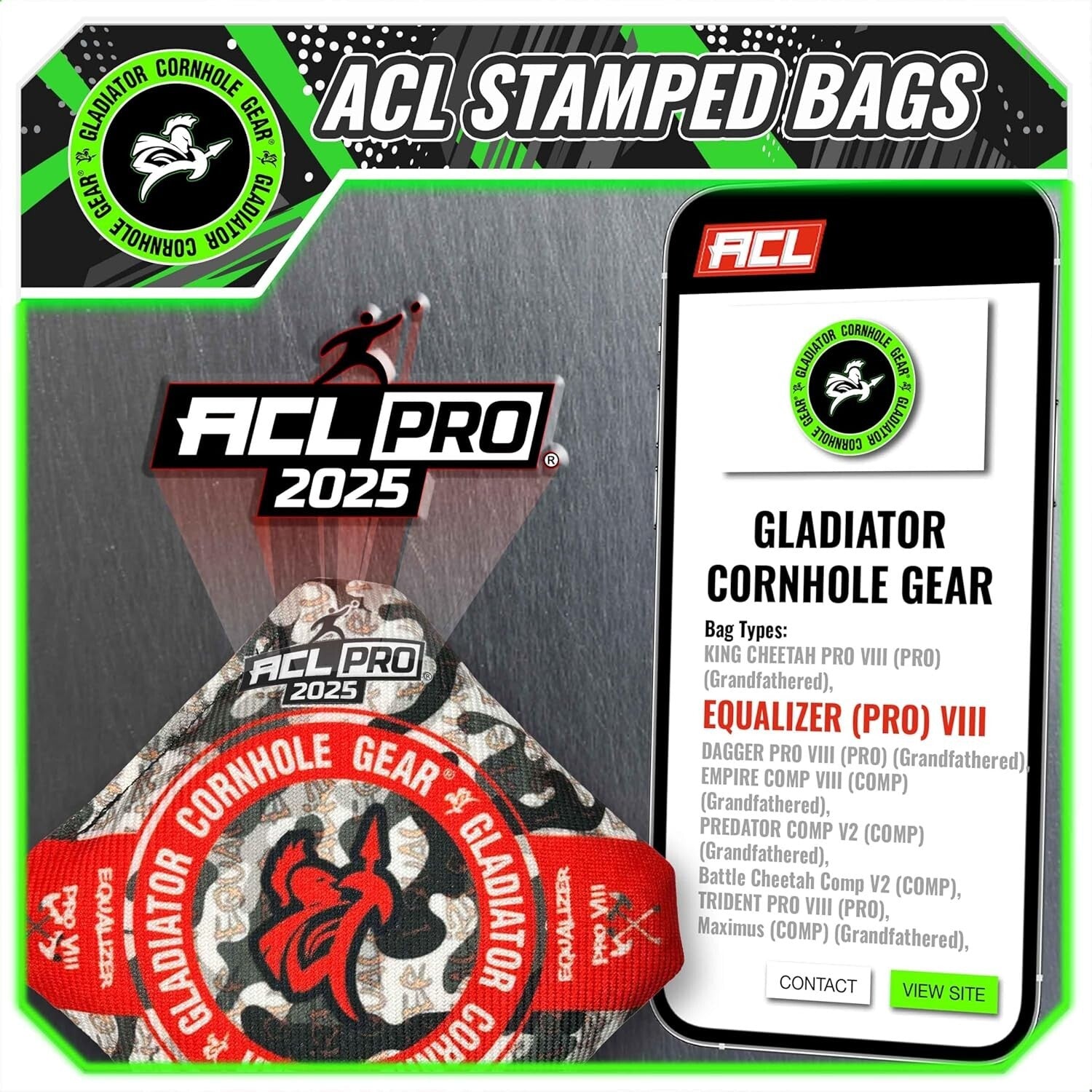 Emerald Cut Cornhole Bags - Set of 4 Resin-Filled for Ultimate Performance